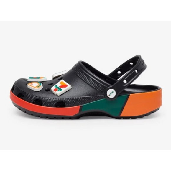 7-Eleven X Crocs Classic Clog 7-11 Exclusive Black Size Men 10 Women 12‎ New - Picture 3 of 4